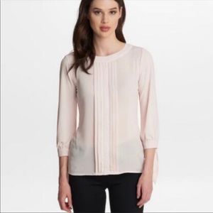 Karl Lagerfeld Paris Pleated Center & Tie Cuffs Blouse